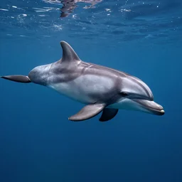 A dolphin swimming in space 4k photorealistic