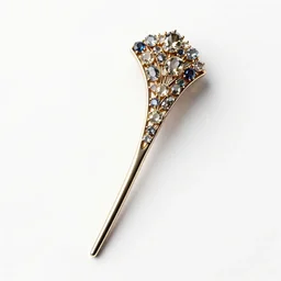 sleek hair pin with gems, stylized 3d render, isolated on a pure white background, centered, entire object in frame, sharp focus, soft studio lighting