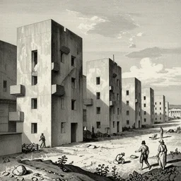 a classical landscape paintings of brutalist concrete structures, perspective, relativity, lithograph, insanely detailed and intricate, manga, etching, ink, crosshatched by giovanni battista piranesi, m. c. escher, gustave dore, tsutomu nihei, junji ito, kentaro miura