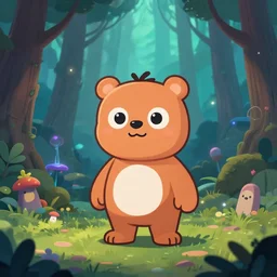 a cartoonish cute anthropomorphic Joe Keely is in a mystical forest full of wonders, pine trees, magical atmosphere, trending on artstation, 30mm, by Noah Bradley trending on ArtStation, deviantart, high detail, stylized portrait H 704