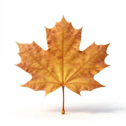 cute maple leaf, high detail photograph, full body, isolated on a pure white background, centered, entire subject in frame, sharp focus, soft studio lighting