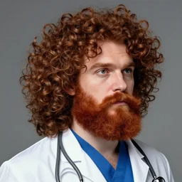 curled perspective digital art of curly hair medic with ginger beard by anton fadeev from nightmare before christmas