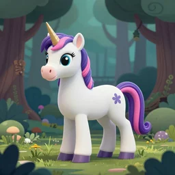 a unicorn in a magical forest, 3 d render octane, trending on artstation