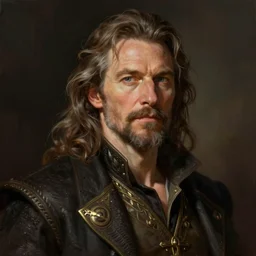 portrait of a middle - aged man, medium shot, fantasy art, concept art, character design, digital art, illustration, sharp focus, by wlop