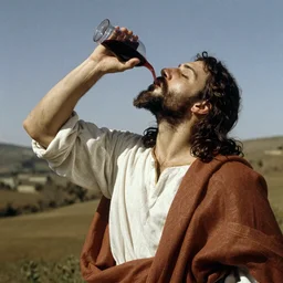 jesus drinking wine