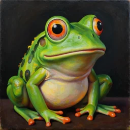 pepe the frog by pablo picasso, oil on canvas, hdr, high detail, photo realistic, hyperrealism, matte finish, high contrast, intricate, five star rating, 3 d depth, centered, masterpiece, vivid and vibrant colors, enhanced light effect, enhanced eye detail, artstationhd