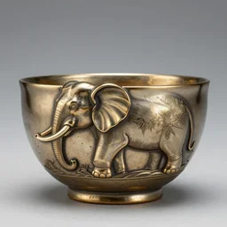 elephant raku sugar bowl, as elephant, metallic