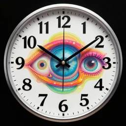 crazy highly detailed digital art clocks for eyes psychedelic album cover