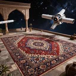 “Persian carpet space station, epic HDR rendering, 4k HD, trending on Artstation”