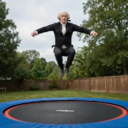 george washington jumping on a trampoline
