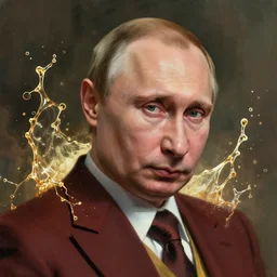 Portrait of Vladimir Putin as the Joker DC comic, amazing splashscreen artwork, splash art, head slightly tilted, natural light, elegant, intricate, fantasy, atmospheric lighting, cinematic, matte painting