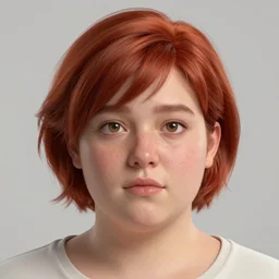 portrait of short and plump 5 0 - year - old woman with red hair and, kind face, short hair, hyper realistic face, beautiful eyes, character art, art by mark brooks, hyperdetailed, cryengine, trending on artstation, digital art