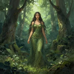 goddess of the forest, drawn by artgerm, digital artwork by karol bak and rhads