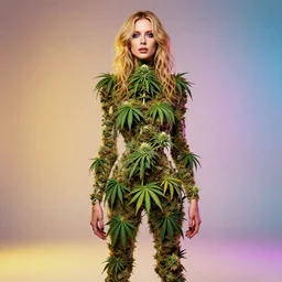 studio portrait of marijuana human hybrid, photography by annie leibovitz, studio lighting, colorful
