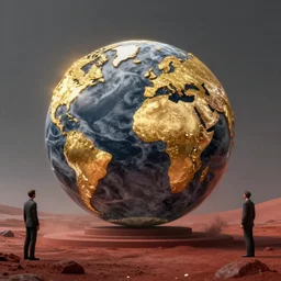 global consciousness, planet earth, beautiful, scifi, 4 k, cinematic lighting, gold, highly detailed, dusty red and grey, artstation, masterpiece, art by ismail inceoglu and borisut chamnan