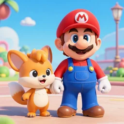 Mario on a date with Tails Doll