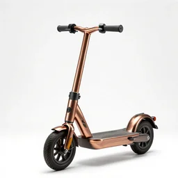 copper scooter, studio product photography, isolated on a pure white background, centered, entire object in frame, sharp focus, soft studio lighting
