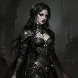 t - 8 0 0 terminator as a goth girl, fantasy, intricate, elegant, highly detailed, digital painting, artstation, concept art, matte, sharp focus, illustration, art by aenaluck and roberto ferri and greg rutkowski, epic fantasy, digital painting