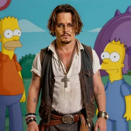 film still of!!!!!!! johnny depp!!!!!!! in ( ( ( ( ( ( the simpsons against kraken ) ) ) ) ) ) movie