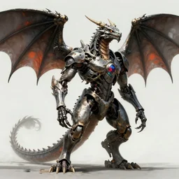 cyborg dragon concept art by H.R. Giger, detailed, 4k