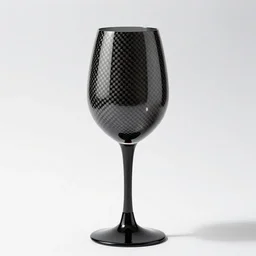 carbon fiber wine glass, studio product photography, isolated on a pure white background, centered, entire object in frame, sharp focus, soft studio lighting