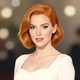Christina Hendricks, bokeh, elegant, highly detailed, short focus, illustration, RossDraws