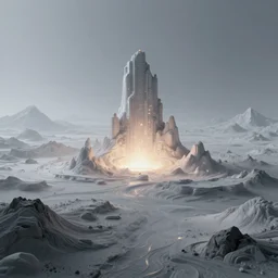 Minimalist simulated digital world, sparks of light, scifi, global illumination, unique landscape, fine details, perfect, 8k high detail, masterpiece, trending on ArtStation, by Alena Aenami, Petros Afshar, Liam Wong