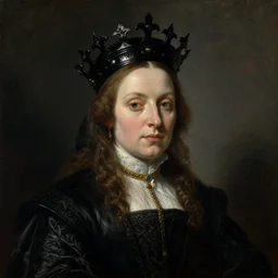 (((((The portrait of Lady in black wax crown))))) by Gerard van Honthorst !!!!!!, ((dark fantasy, witcher)), very detailed oil painting in the alla prima style, masterpiece, 8k