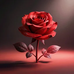 a wireframe render of a red rose