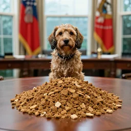 a pile of wet dog food sitting in the oval office