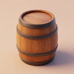 isometric 3 d fantasy cute barrel, smoth 3 d illustration, cinematic matte painting, soft render, servando lupini, handpaint texture, blender, 3 dcoat
