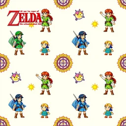 a rad late 8 0's the legend of zelda ( 1 9 8 6 ) memphis pattern