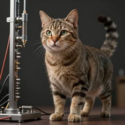 a cat mixed with a bodybuilder,  very detailed, ultrarealistic, dramatic lighting, electrical details, high details, 4k, 8k, best, accurate,  trending on artstation, fur, groom, k9, photorealism, ultrarealistic, octain render, ray tracing, mental ray, catdog, unreal engine 5
