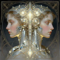 symmetry!! portrait of cyborg, glowing lights!! intricate, elegant, highly detailed, digital painting, artstation, concept art, smooth, sharp focus, illustration, art by artgerm and greg rutkowski and alphonse mucha