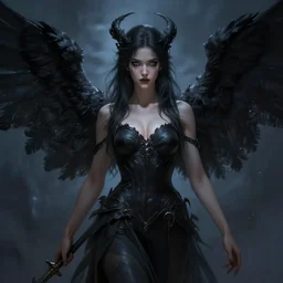 goddess of the dark angel twilight, highly detailed, digital painting, artstation, concept art, smooth, sharp focus, illustration, unreal engine 5, 8 k, art by artgerm and greg rutkowski laura sava and edgar maxence