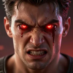 man filled with rage, blood dripping from glowing eyes, glowing eyes, angry, behance hd artstation, style of jesper ejsing, by rhads, makoto shinkai and lois van baarle, ilya kuvshinov, ossdraws