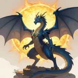 a dragon guarding the sun, modernism, digital art, fantasy art, trending on artstation, octane render, 3 d, volumetric lightening, lossless quality