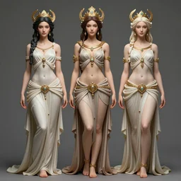 symmetry!!!! intense intricate fan art full body front pose, three beautiful and young mars goddesses, perfection, tinted light, ultra - fine detail, hyper sensational, protagonist, elegant, my rendition, digital painting, artstation, concept art, smooth, sharp focus, illustration, art by artgerm and greg rutkowski and alphonse mucha