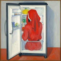 refrigerator, in the red madras headdress ( le madras rouge ), 1 9 0 7, by henri matisse.