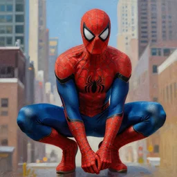 jerma 9 8 5 as spiderman, jerma 9 8 5 in spiderman costume, jerma 9 8 5 is spiderman, high quality painting