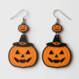 2d lasercut earring designs with a Halloween theme, trending on art station