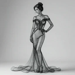 Wire art of an elegant lady