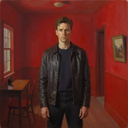 painting Kyle MacLachlan Twin Peaks in red room by Ilya Kuvshinov