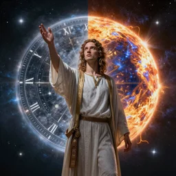 Daniel the prophet dreaming of divine magical reflections of knowledge encoded in time and space ultra high quality style of solar opposites