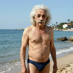 albert einstein in a bikini