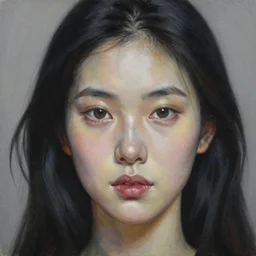 a painting of a woman with black hair, an ultrafine detailed painting by sam spratt, cgsociety, figurative art, ilya kuvshinov, detailed painting, oil on canvas