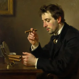 j jonah jameson picking out cigars painting by gaston bussiere, craig mullins