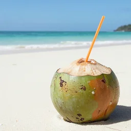 coconut on paradise beach