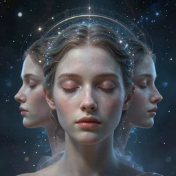 a lost reality hides behind closed eyes United The Divine Trinity of Mind ,space & time 4k very intriguing Sapiential Divine A.i Assistance ultra high quality surrealism