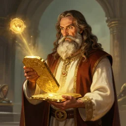 Joseph Smith holding the gold plates, fantasy, artstation